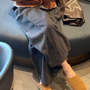 Women's Relaxed Wide-Leg Straight Pants Winter Casual