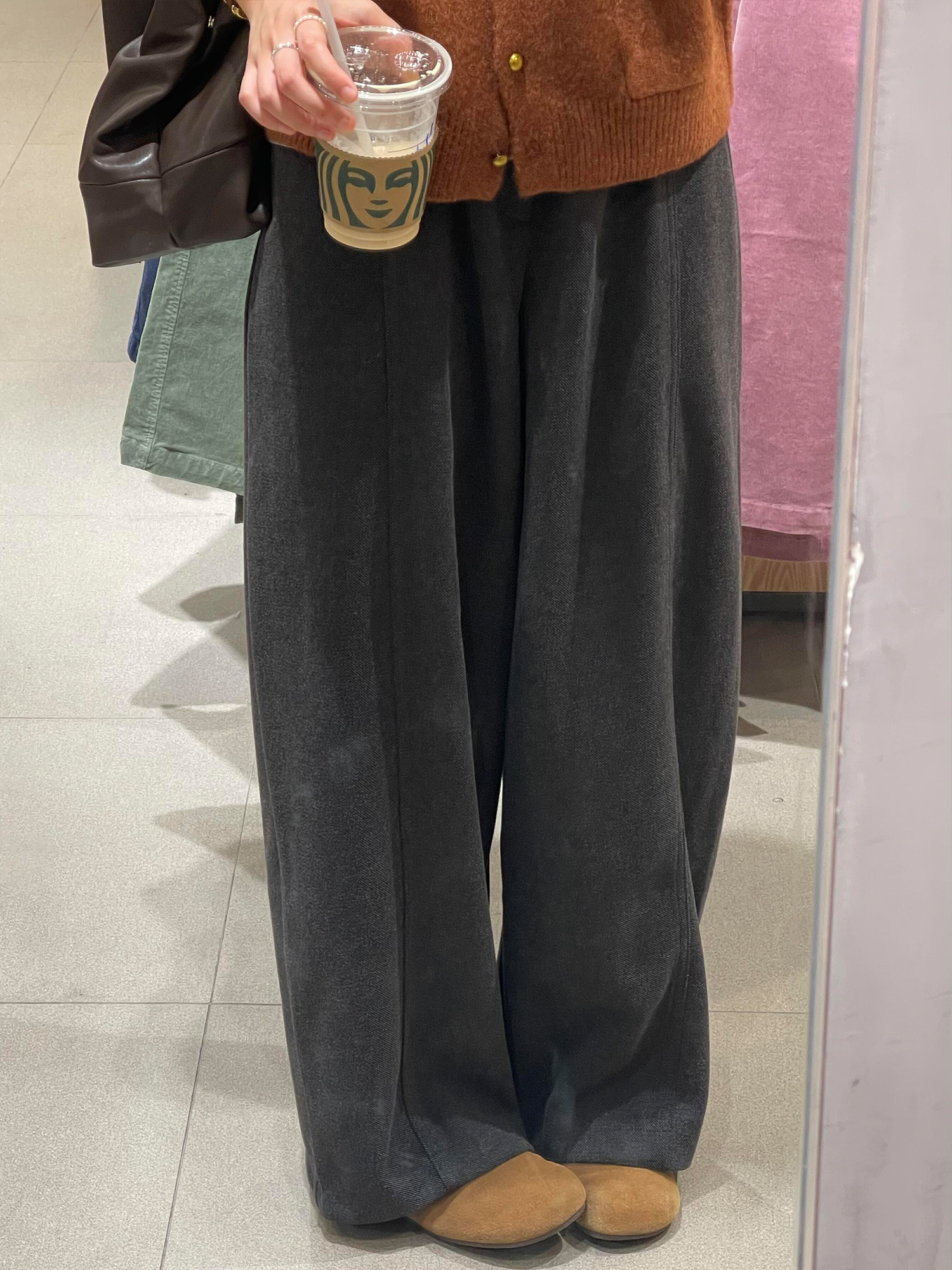 Women's Relaxed Wide-Leg Straight Pants Winter Casual - Image 3