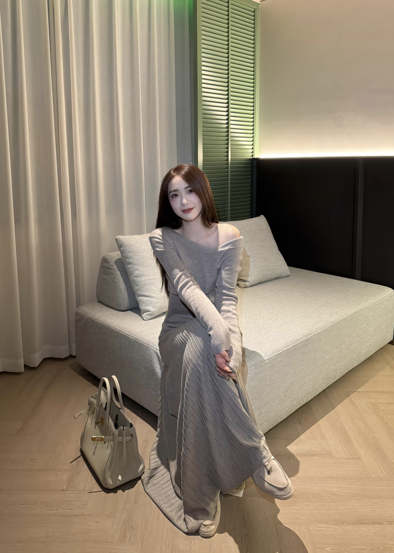 French Style Two-Piece Knit Sweater and High-Waist Skirt Set for Women - Image 2