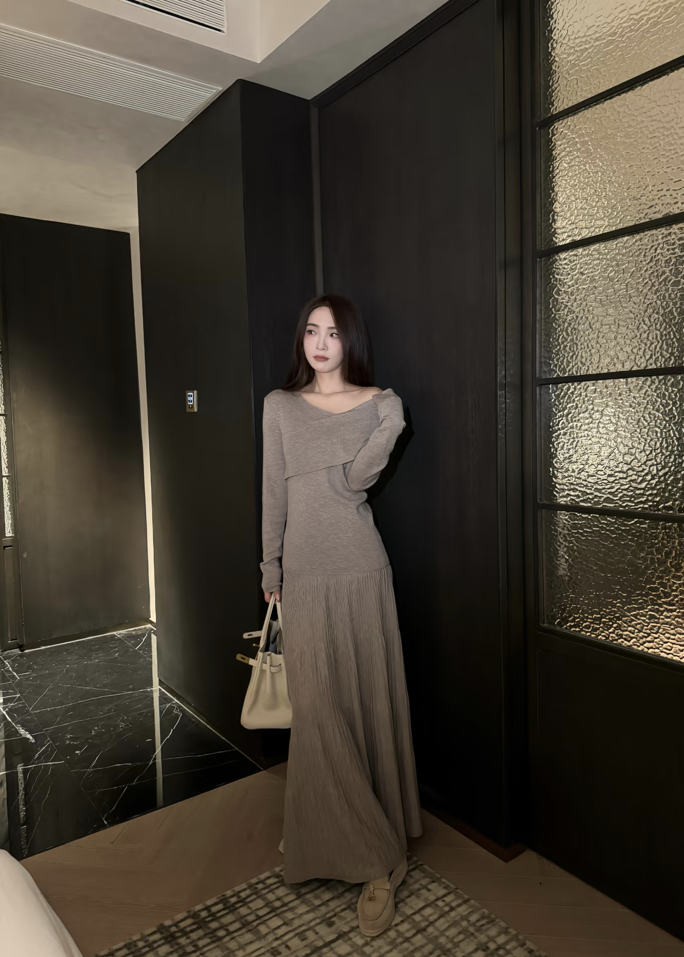 French Style Two-Piece Knit Sweater and High-Waist Skirt Set for Women - Image 4
