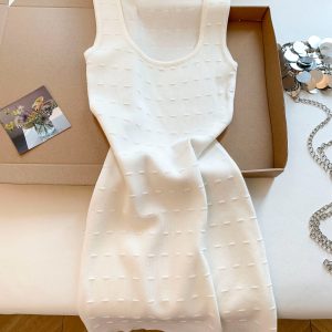 Women's Sleeveless Knit Bodycon Mini Dress - Summer Slim Fit