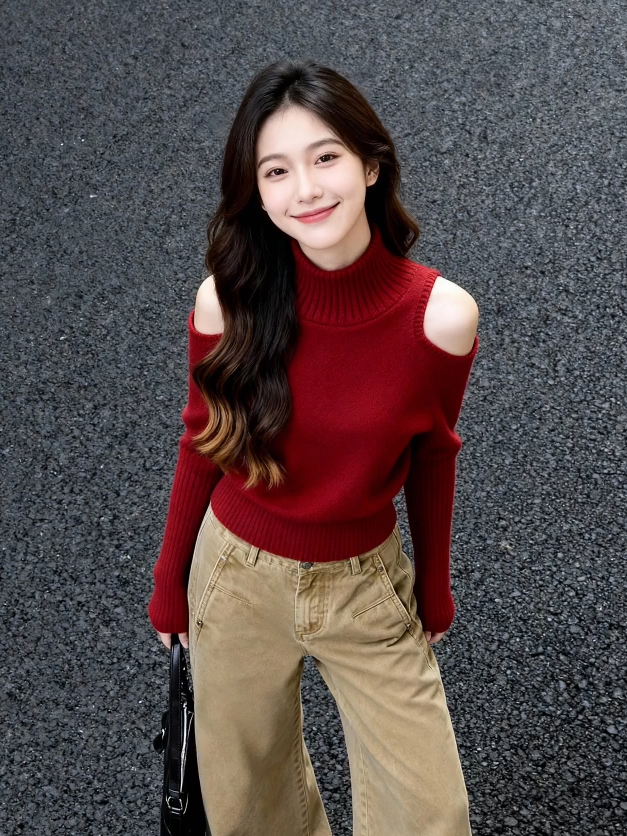 womens-turtleneck-knit-sweater-in-red-one-size-fall-2026